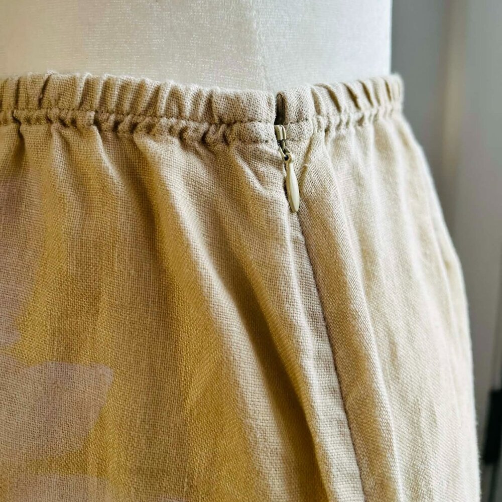 J.Jill Cream Pure Linen Botanical Print A-Line Midi Skirt w/ Sheer Hem – US SP - Picture 12 of 14
